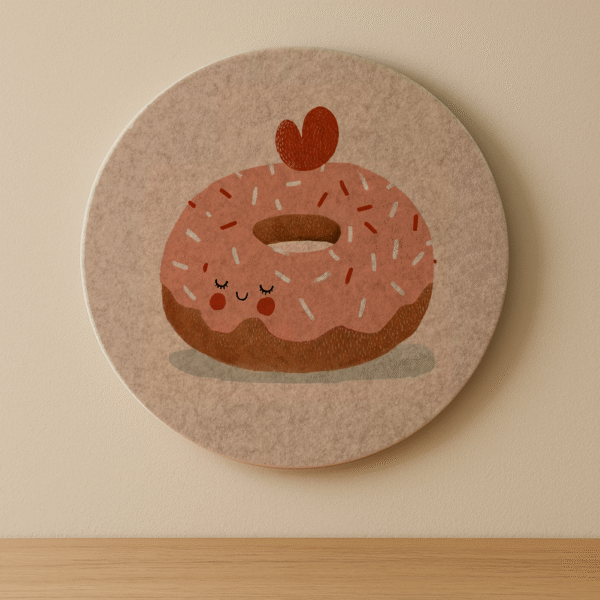 Vilten wandcirkel donut